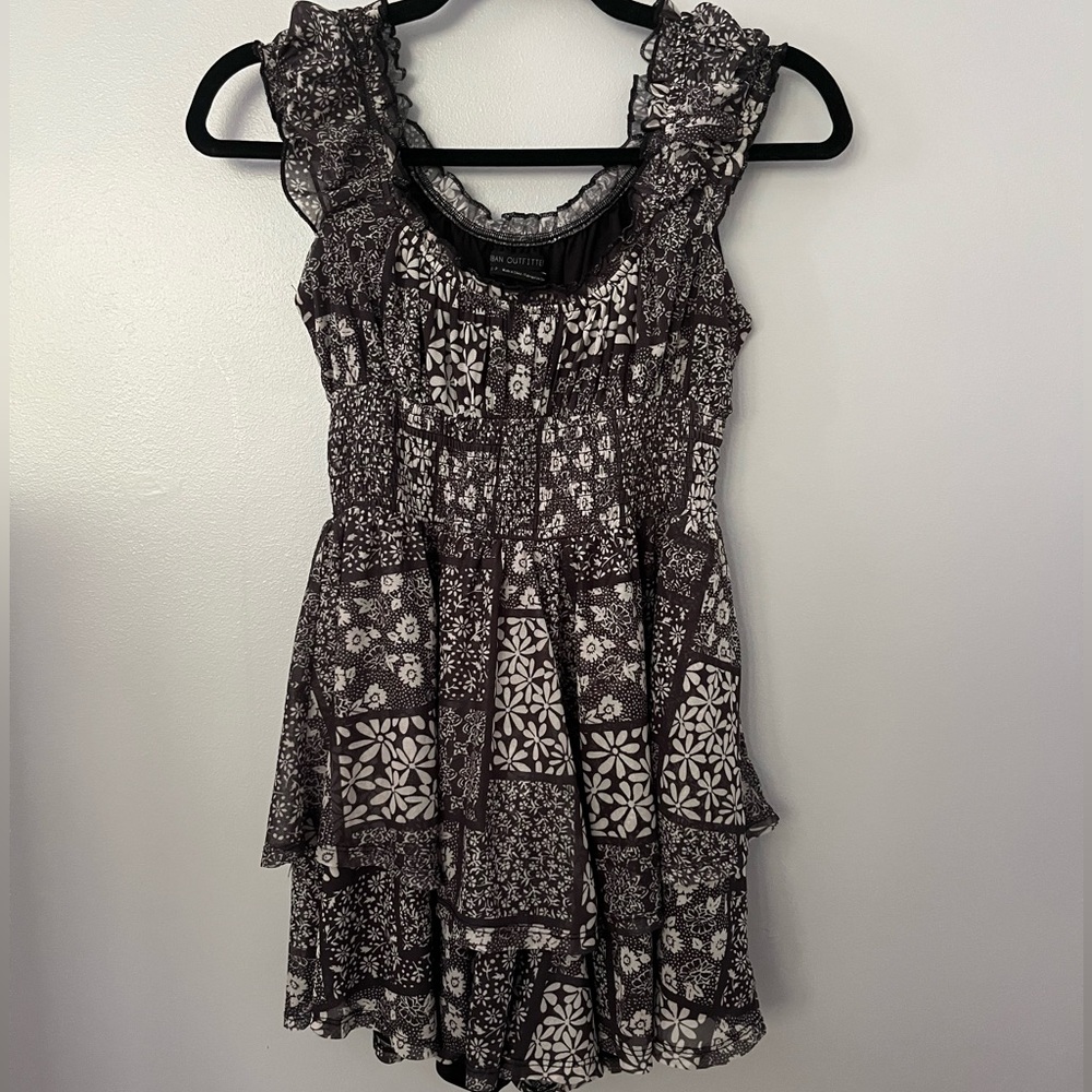 Urban Outfitters Black and White Patterned Mini Romper